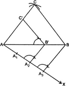 
Steps of Construction :
(i) Construct a ΔABC in which AB = 6 cm, AC 