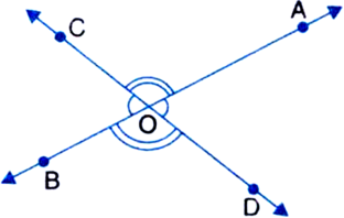 
Let AB and CD be two lines intersecting at O.
This leads to two pairs