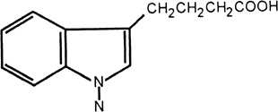 Give the structural formula of Indole butyric acid (IBA).