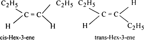 ii) Hex-3-ene shows geometrical isomerism. 