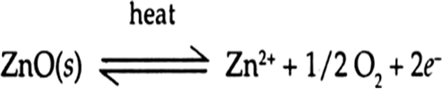 
Due to Frenkel defect, when ZnO is heated, it loses oxygen reversibly