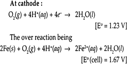 
At a particular spot of an object made of iron oxidation takes place 