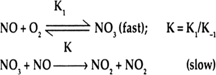 Solved overall reaction: 2NO(g)+O2(g)→2NO2(g) Step