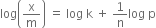 log open parentheses straight x over straight m close parentheses space equals space log space straight k space plus space 1 over straight n log space straight p