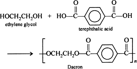 How Dacron is obtained from ethylene glycol and tetrephthalic acid