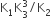 straight K subscript 1 straight K subscript 3 superscript 3 divided by straight K subscript 2
