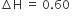 increment straight H space equals space 0.60 space