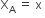 straight X subscript straight A space equals space straight x space