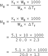 straight M subscript straight B space equals space fraction numerator straight K subscript straight f space cross times space straight W subscript straight B space cross times space 1000 over denominator straight W subscript straight A space cross times space increment straight T subscript straight f end fraction

straight M subscript straight B space equals space fraction numerator straight K subscript straight f space cross times space straight W subscript straight B space cross times space 1000 over denominator straight W subscript straight A space cross times space increment straight T subscript straight f end fraction

space space space space space space equals space fraction numerator 5.1 space cross times space 10 space cross times space 1000 over denominator 2 space 0 space. space 0 space space cross times space 2.3 end fraction

space space space space space space equals space space fraction numerator space space space 5.1 space cross times space 10 space cross times space 1000 over denominator 20.0 space cross times space 1.3 end fraction