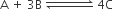 straight A space plus space 3 straight B space rightwards harpoon over leftwards harpoon with space space space space space space space space space space space space on top space 4 straight C