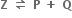 bold Z bold space bold rightwards harpoon over leftwards harpoon bold space bold P bold space bold plus bold space bold Q