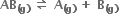 bold AB subscript bold left parenthesis bold g bold right parenthesis end subscript bold space bold rightwards harpoon over leftwards harpoon bold space bold A subscript bold left parenthesis bold g bold right parenthesis end subscript bold space bold plus bold space bold B subscript bold left parenthesis bold g bold right parenthesis end subscript