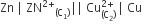 Zn space vertical line space ZN to the power of 2 plus end exponent subscript left parenthesis straight C subscript 1 right parenthesis end subscript thin space vertical line vertical line space Cu subscript left parenthesis straight C subscript 2 right parenthesis end subscript superscript 2 plus end superscript space vertical line space Cu space