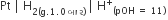 Pt space vertical line space straight H subscript 2 left parenthesis straight g.1.0 space બ ા ર right parenthesis end subscript space vertical line space straight H to the power of plus subscript left parenthesis pOH space equals space 11 right parenthesis end subscript space