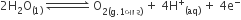 2 straight H subscript 2 straight O subscript left parenthesis 1 right parenthesis end subscript space rightwards harpoon over leftwards harpoon with space space space space space space space space space space space on top space straight O subscript 2 left parenthesis straight g.1 બ ા ર right parenthesis end subscript space plus space 4 straight H to the power of plus subscript left parenthesis aq right parenthesis end subscript space plus space 4 straight e to the power of minus