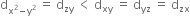straight d subscript straight x squared minus straight y squared end subscript space equals space straight d subscript zy space less than space straight d subscript xy space equals space straight d subscript yz space equals space straight d subscript zx