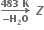 bold rightwards arrow from bold minus bold H subscript bold 2 bold O to bold 483 bold space bold K of bold space bold italic Z