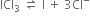 ICl subscript 3 space rightwards harpoon over leftwards harpoon space straight I space plus space 3 Cl to the power of minus