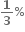 bold 1 over bold 3 bold percent sign