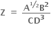 bold Z bold space bold equals bold space fraction numerator bold A to the power of bevelled bold 1 over bold 2 end exponent bold B to the power of bold 2 over denominator bold CD to the power of bold 3 end fraction