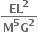 fraction numerator bold EL to the power of bold 2 over denominator bold M to the power of bold 5 bold G to the power of bold 2 end fraction
