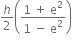 h over 2 open parentheses fraction numerator 1 space plus space straight e squared over denominator 1 space minus space straight e squared end fraction close parentheses