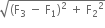 square root of left parenthesis straight F subscript 3 space minus space straight F subscript 1 right parenthesis squared space plus space straight F subscript 2 squared end root