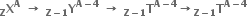 bold X presubscript bold Z superscript bold A bold space bold rightwards arrow bold space bold Y presubscript bold Z bold minus bold 1 end presubscript superscript bold A bold minus bold 4 end superscript bold space bold rightwards arrow bold space bold T presubscript bold Z bold minus bold 1 end presubscript superscript bold A bold minus bold 4 end superscript bold rightwards arrow bold T presubscript bold Z bold minus bold 1 end presubscript superscript bold A bold minus bold 4 end superscript bold space