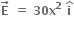 bold E with bold rightwards arrow on top bold space bold equals bold space bold 30 bold x to the power of bold 2 bold space bold i with bold hat on top