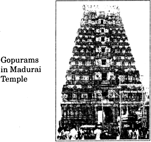 
(i) The temples had large establishments. They had gopurams and royal