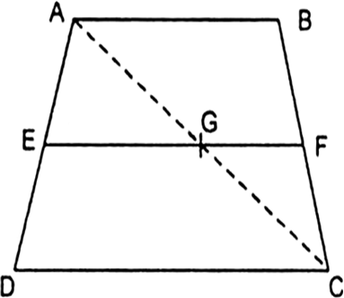 
Given trap. ABCD in which AB || DC and EF || AB.To prove:    Const