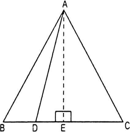 
A triangle ABC in which AB = AC and D is any point in BC.To Prove:AB2