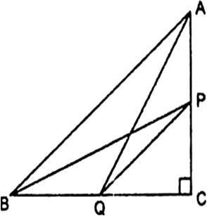 
Given: A right ∆ABC right angled at C.
To prove:AQ2 + BP2 = AB2 