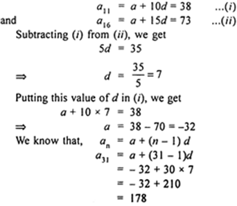 
Here,  a11 = 38 and a16 = 38
