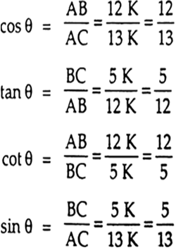 
Let us draw a right angle triangle, right angled at B.We know that: 