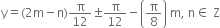 straight y equals left parenthesis 2 straight m minus straight n right parenthesis straight pi over 12 plus-or-minus straight pi over 12 minus open parentheses straight pi over 8 close parentheses space straight m comma space straight n element of space straight Z