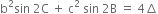 straight b squared sin space 2 straight C space plus space straight c squared space sin space 2 straight B space equals space 4 increment