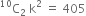 straight C presuperscript 10 subscript 2 space straight k squared space equals space 405