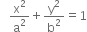 space space space straight x squared over straight a squared plus straight y squared over straight b squared equals 1