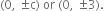 left parenthesis 0 comma space plus-or-minus straight c right parenthesis space or space left parenthesis 0 comma space plus-or-minus 3 right parenthesis.