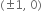 left parenthesis plus-or-minus 1 comma space 0 right parenthesis