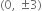 left parenthesis 0 comma space plus-or-minus 3 right parenthesis