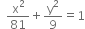 space space straight x squared over 81 plus straight y squared over 9 equals 1