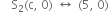 space space space space straight S subscript 2 left parenthesis straight c comma space 0 right parenthesis space left right arrow space left parenthesis 5 comma space 0 right parenthesis