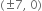 left parenthesis plus-or-minus 7 comma space 0 right parenthesis
