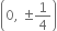 open parentheses 0 comma space plus-or-minus 1 fourth close parentheses