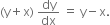 left parenthesis straight y plus straight x right parenthesis space dy over dx space equals space straight y minus straight x.