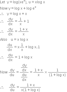 Differentiate Log X Ex W R T X Log X From Mathematics Continuity And Differentiability Class 12 Cbse