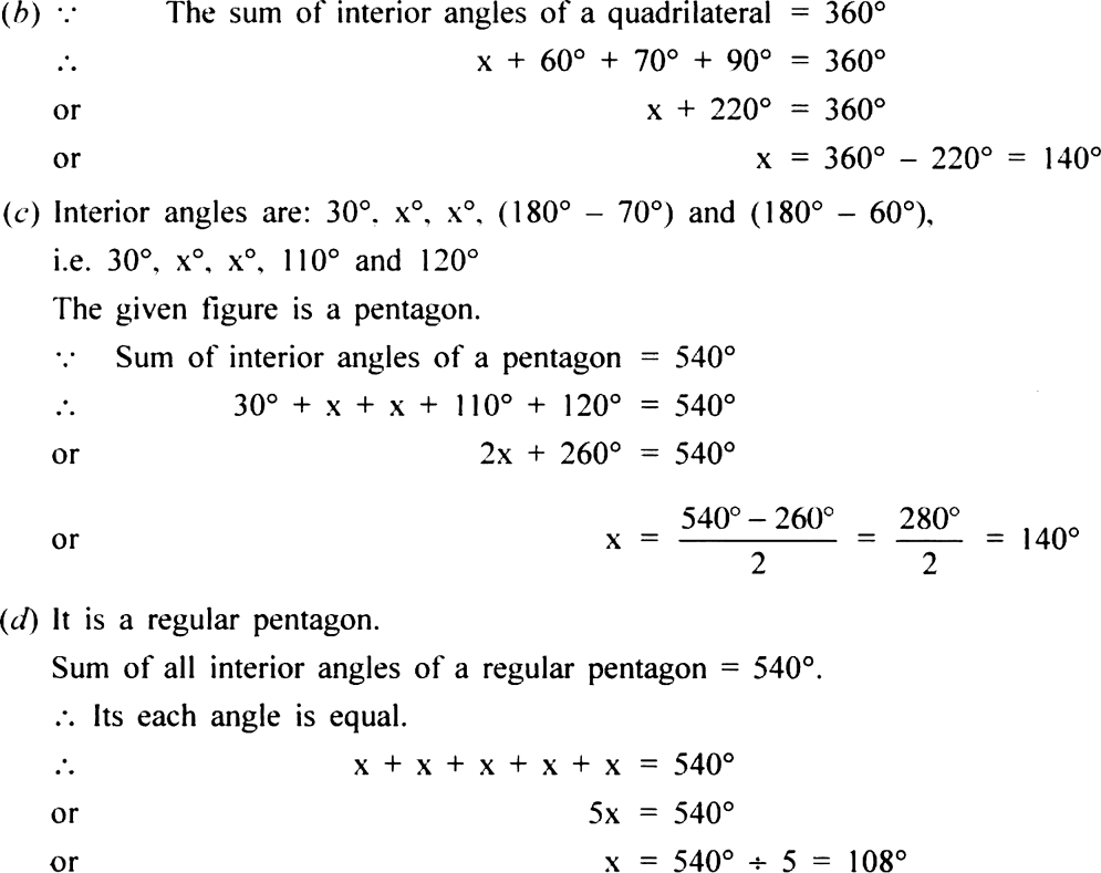 Find The Angle Measure X In The Following Figures From