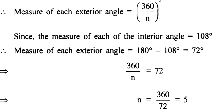 The Interior Angle Of A Regular Is 108 Find The Number Of Sides